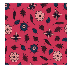 flower hand-drawn seamless pattern Vector Image