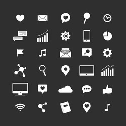 Icon set electronics vector