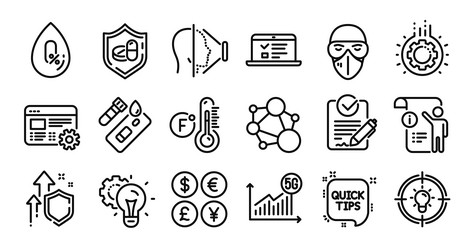 no alcohol web lectures and idea gear line icons vector