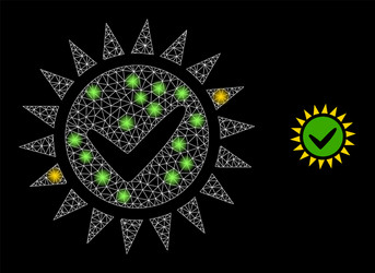 polygonal network mesh push yes with glare spots vector image