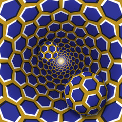 Rotating Hexagonal Balls Illusion vector image