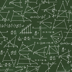 school seamless doodle pattern with math values vector image