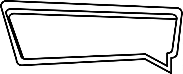 silhouette rectangle speech with double contour vector image