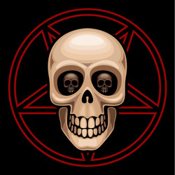 Skull and pentagram vector