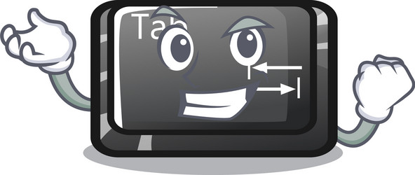 successful button tab in shape cartoon vector image