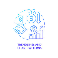 Trendlines and chart patterns blue gradient vector