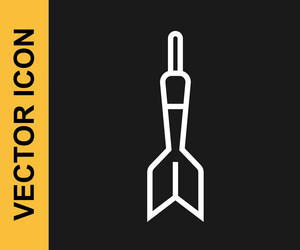 white line dart arrow icon isolated on black vector image