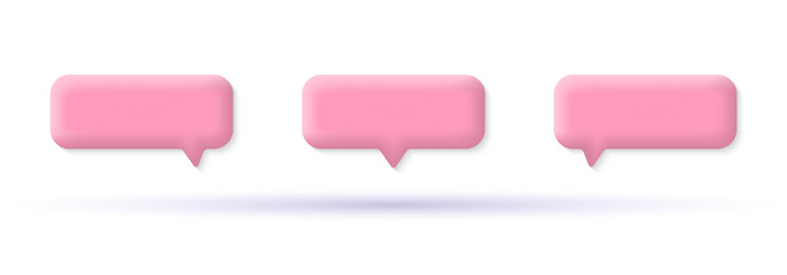 3d speech bubble icon set chat box collection Vector Image