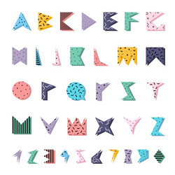 abstract colorful alphabet in memphis style vector image