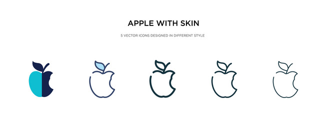 apple with skin icon in different style two vector image