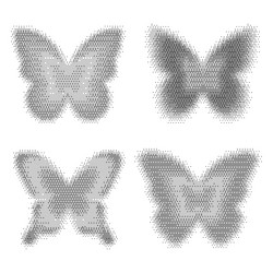 bitmap pattern abstract butterfly shapes halftone vector image