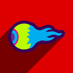 flat with shadow icon and mobile application eye vector image