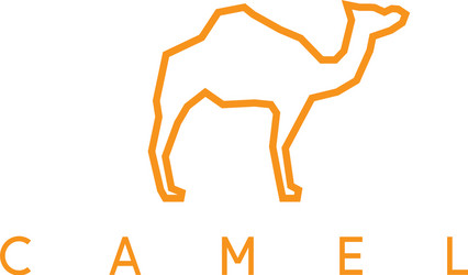 line art abstract camel design template vector