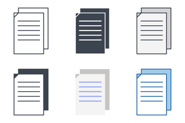 printed document icon collection with different vector image