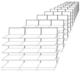 racks with shelves sketch vector