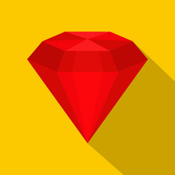 Ruby icon flat style vector