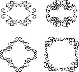 set of ornamental frames for text vector image