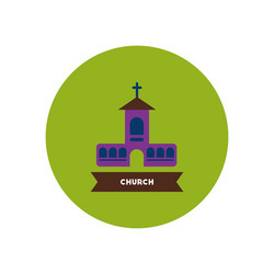 stylish icon in color circle building church vector image