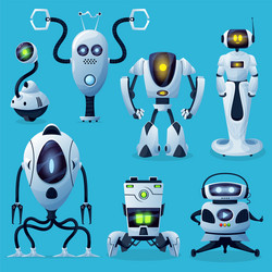 alien robots future droids characters vector image