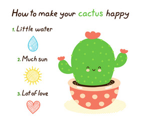 how to make your cactus happy card vector