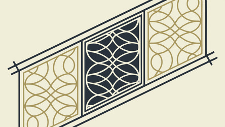 ornate fence panel abstract geometric pattern vector image