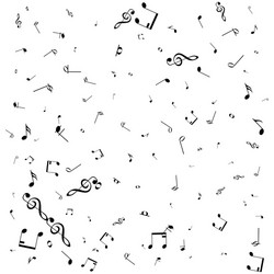 Pattern with music notes on white background vector