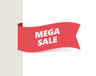 red left tag waving flag with shadow vector image