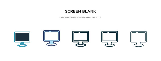 screen blank icon in different style two colored vector image