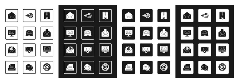 set delete envelope laptop with speech bubble vector image