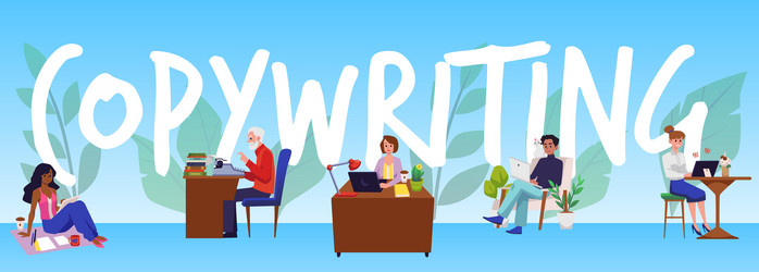set of different copywriter characters flat style vector image