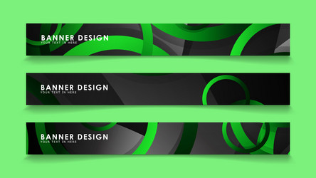set rectangular banners with background dark vector image