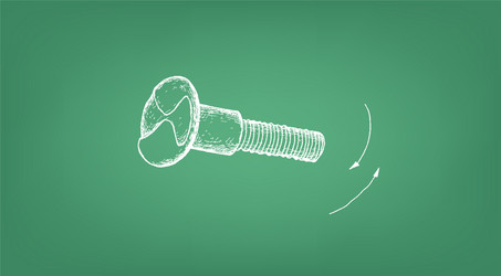 sketch of a mating screw on blueprint vector image
