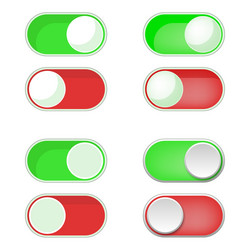 toggle switch button on off green and red buttons vector