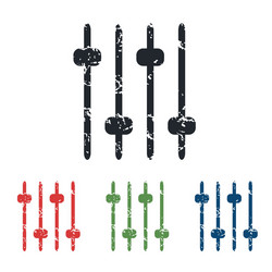 console faders grunge icon set vector image