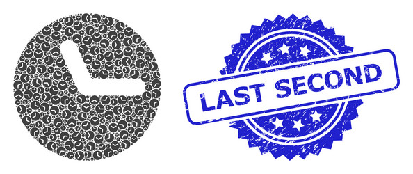 distress last second seal and recursion clock icon vector image