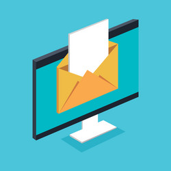 Email notification on pc electronic mail message vector