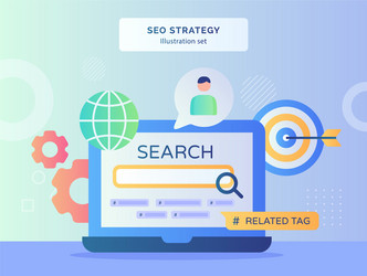 eo strategy set search machine display monitor vector image