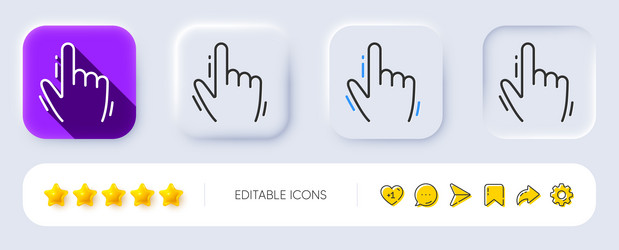 hand cursor line icon click action sign vector image