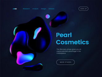 landing page template with a dark background can vector image