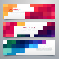 Mosaic Header Set - Abstract vector image
