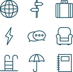 Objects line style icon set design vector