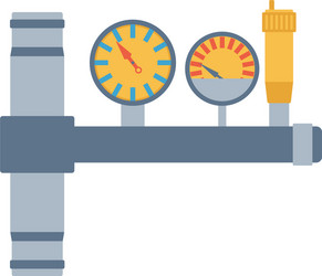 pressure sensor tool on factory pipeline vector image