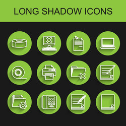 set line folder settings with gears telephone vector image