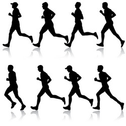 set of silhouettes runners on sprint men Vector Image