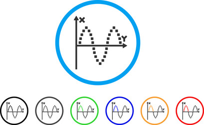 Sinusoid plot rounded icon vector