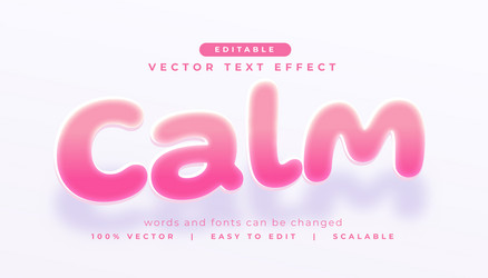 text effect style calm editable font design vector image