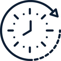 time clock timer hour arrow linear design vector image
