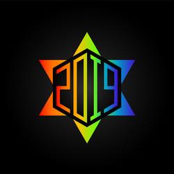 2019 david star with new year date abstract vector image