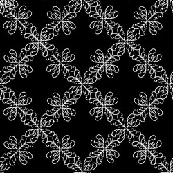 Abstract square with white flower on black pattern vector