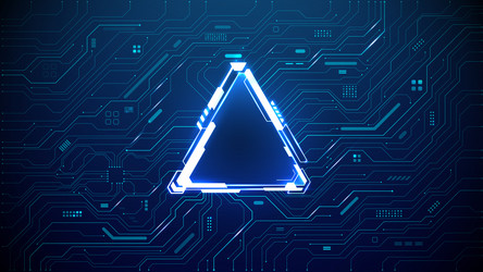 ai triangle light portal with neon design elements vector image